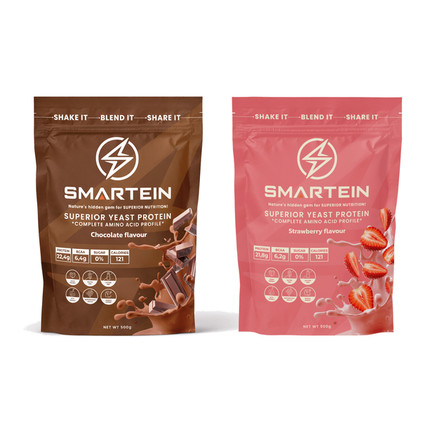 SMARTEIN Chocolate + Strawberry, zwei 500-g-Beutel, insgesamt 1 kg