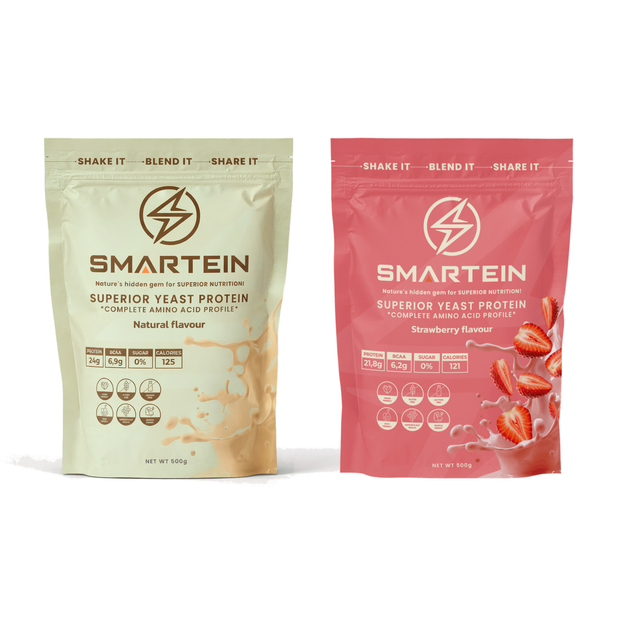 SMARTEIN Natural + Strawberry, zwei 500-g-Beutel, insgesamt 1 kg